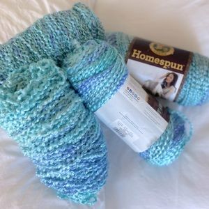Lion brand Homespun yarn bundle in waterfall